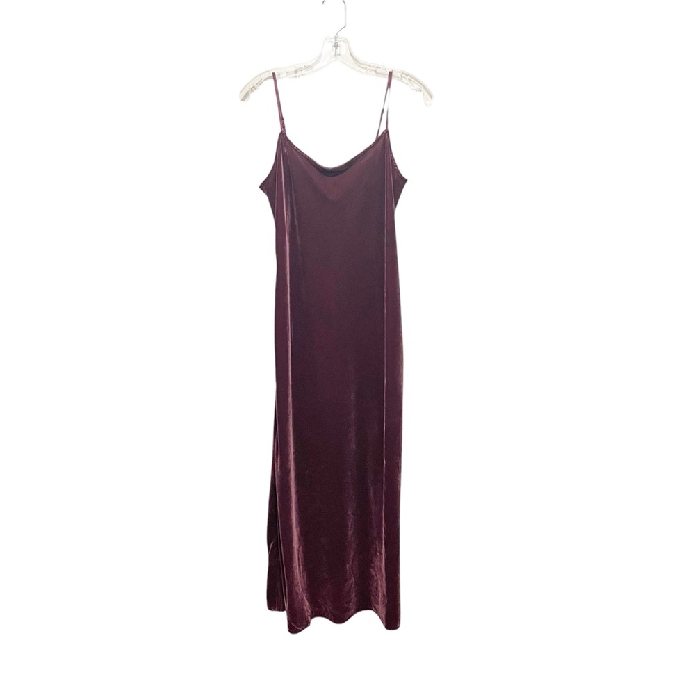 Gap Velvet Midi Cami Slip Dress Noir Red Size Small - Picture 3 of 9
